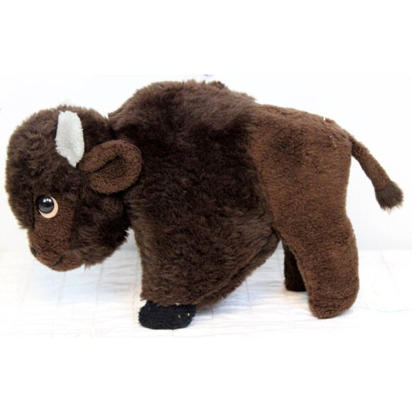 VTG Animal Fair Kleinhans Buffalo 12'' Plush Brown Standing Large Bison Stuffed - Picture 5 of 11